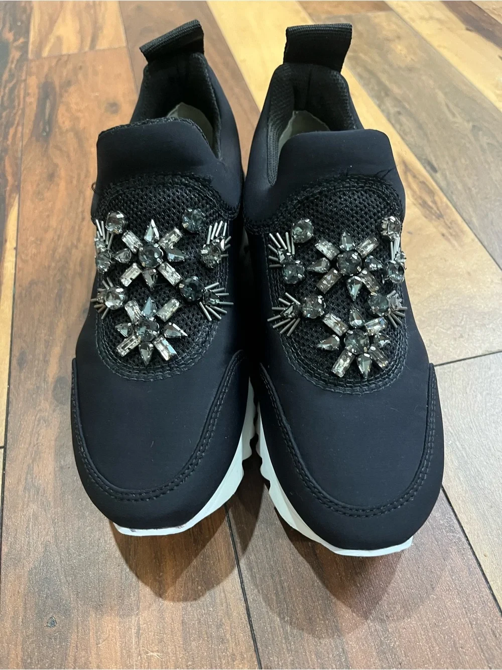Tory Burch Rosa’s Embellished sawtooth Black Slip-On Women's Sneakers